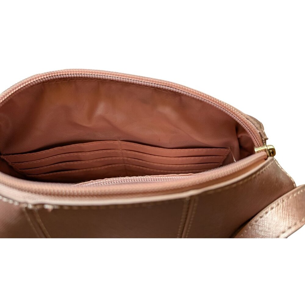 Joy Mangano RFID Leather Crossbody Bag With Adjustable Strap & Gold Hardware - Picture 3 of 12
